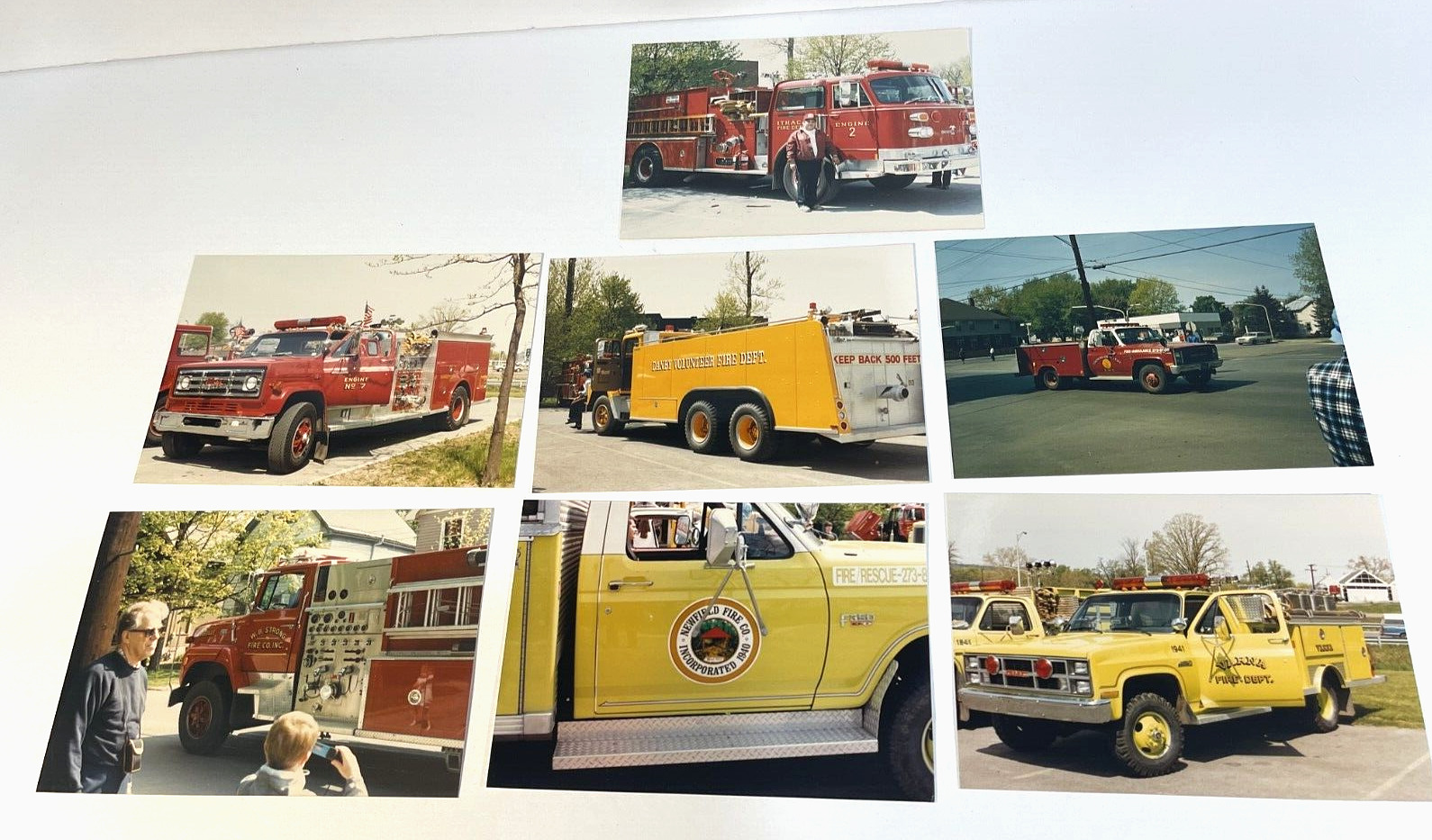 Fire Engine Photographs (5) Engine No. 7 Ithaca Fire Engine No. 2 Danby Newfield