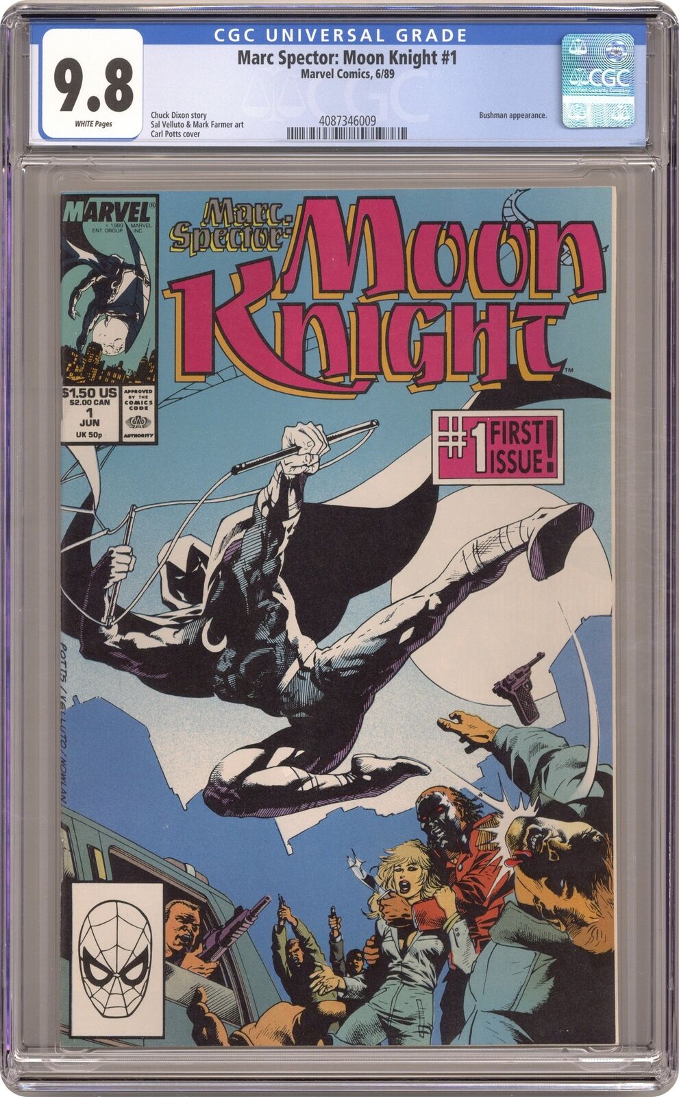 Marc Spector Moon Knight #1 CGC 9.8 1989 4087346009