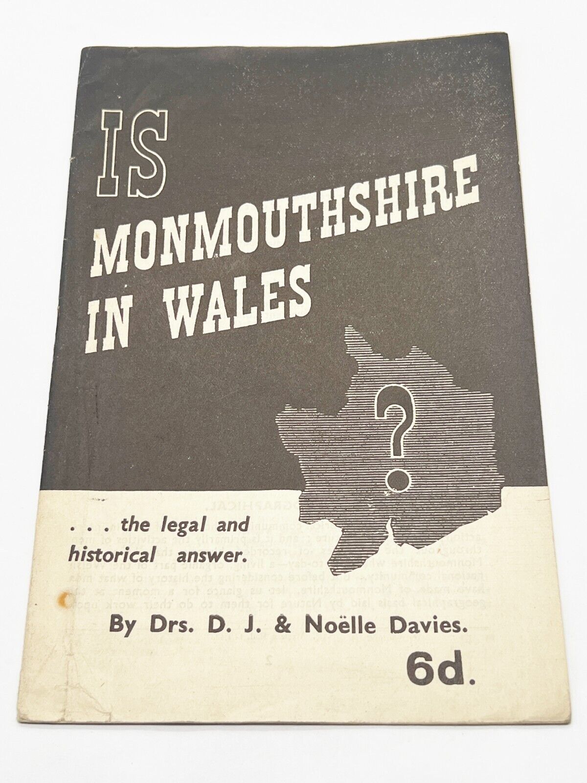 VINTAGE IS MONMOUTHSHIRE IN WALES LEGAL HISTORICAL ANSWER DRS WELSH BOOKLET