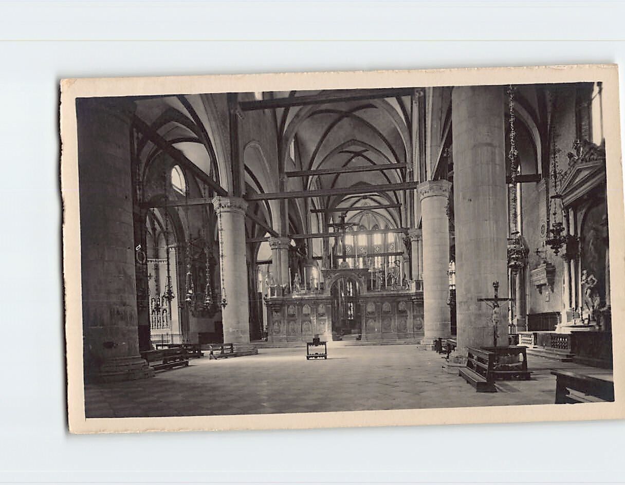 Postcard Interior of Frari Venice Italy