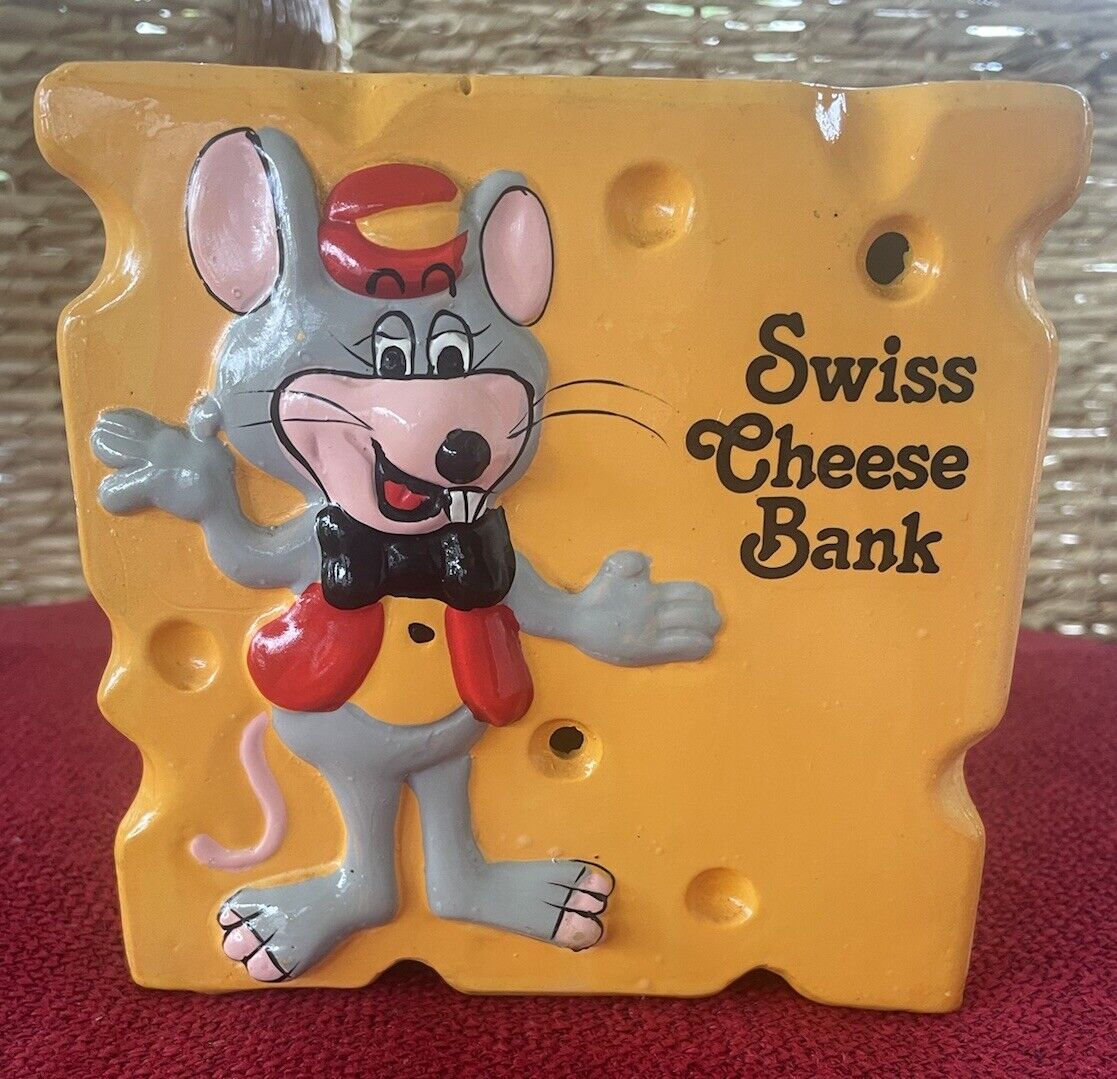 Chuck E Cheese Pizza Time Theatre Cheese Bank With Stopper 1983