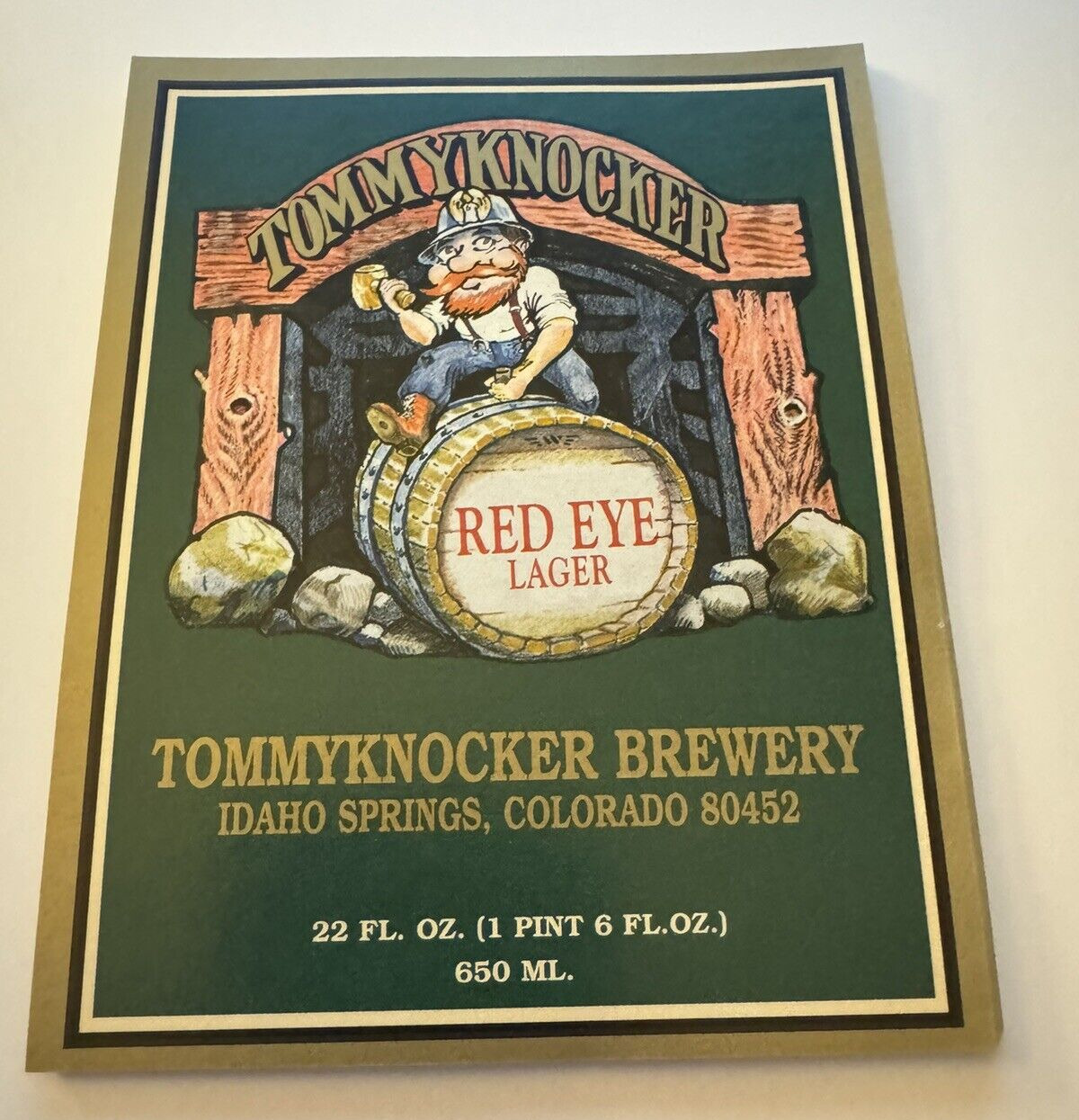 25 Tommyknocker Brewing Red Eye Lager Beer Labels Idaho Springs, Colorado