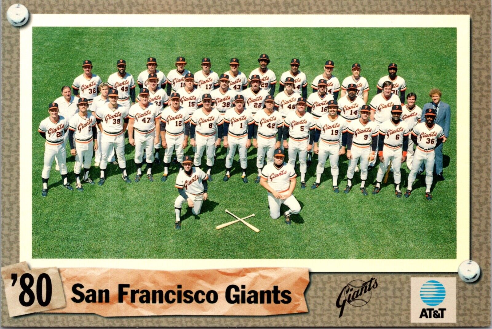 Postcard 1980 San Francisco Giants Baseball Team Photo