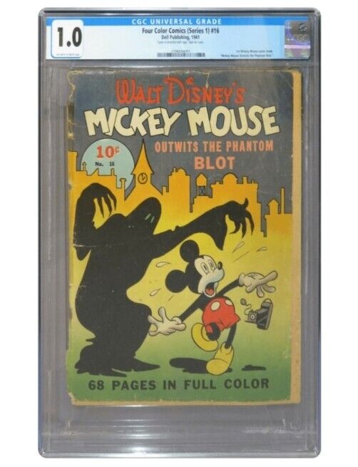 FOUR COLOR COMICS 16 CGC 1.0 1941 FIRST APP MICKEY MOUSE IN COMIC DISNEY100