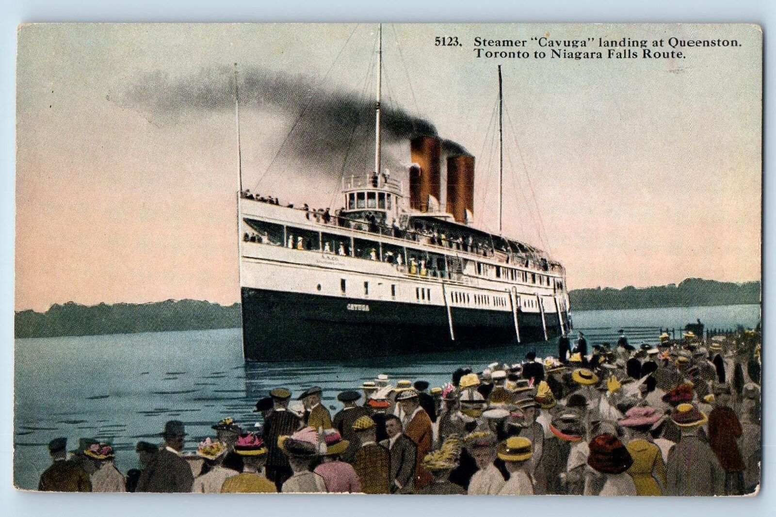 c1910's Steamer Cayuga Landing At Queenston Toronto-Niagara Falls Route Postcard