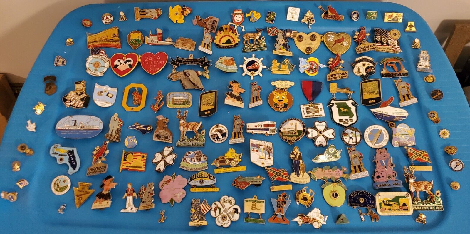Lot Of 117 Vintage Rare Lions Club Masons Pins 1970s 1980s 1990s Large And Small