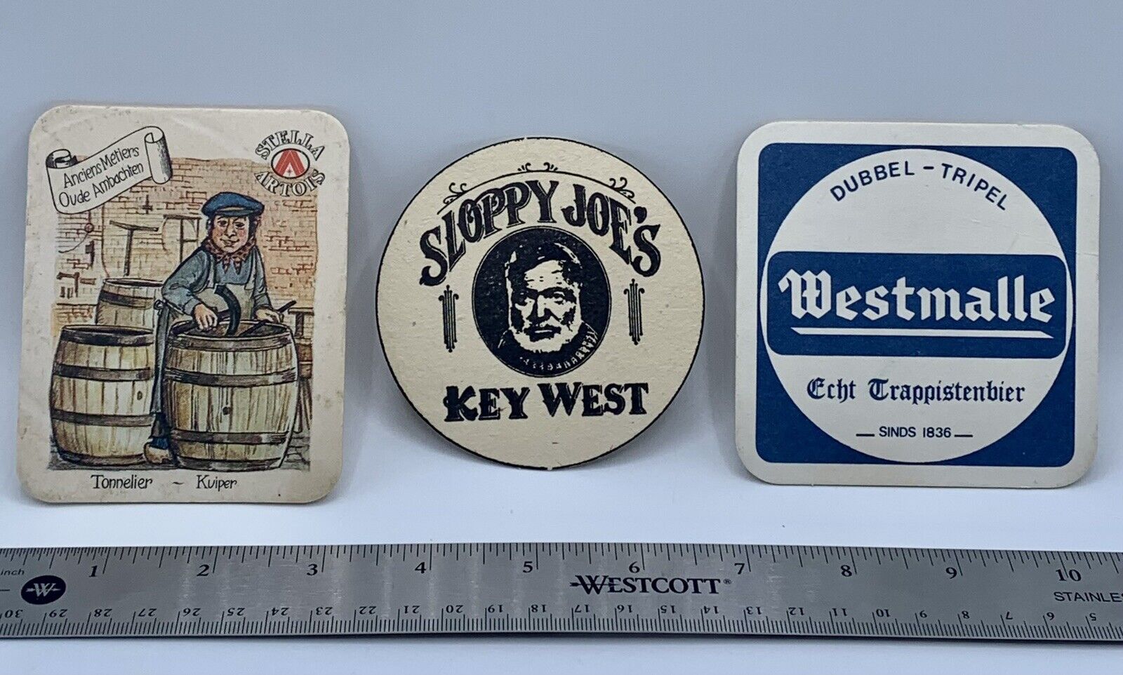 Vintage Beer Coasters - Stella Artois, Westmalle & Sloppy Joe’s Key West