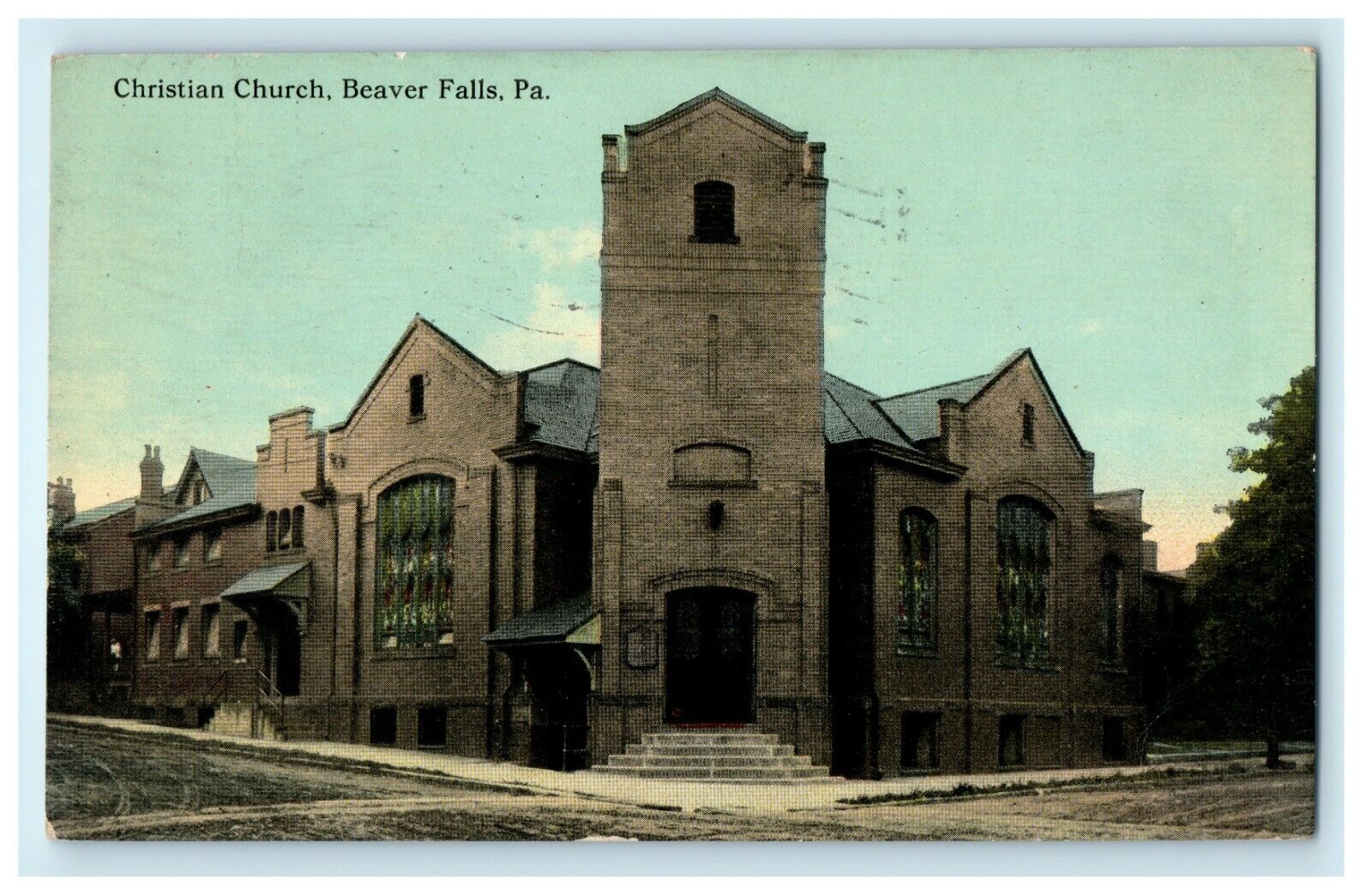 1912 Christian Church, Beaver Falls, Pennsylvania PA Postcard