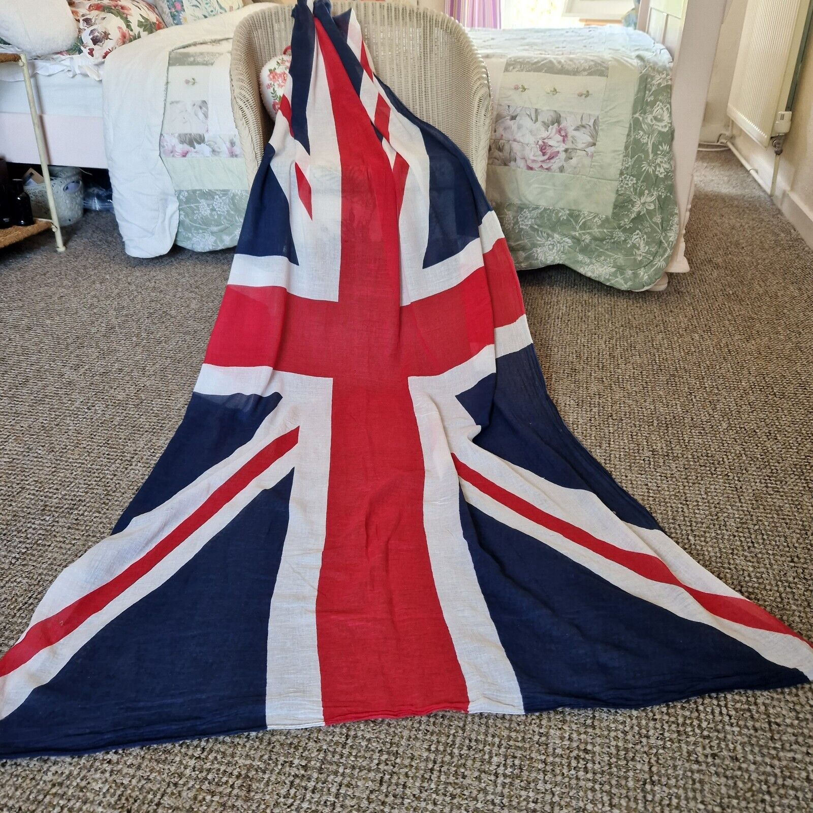 Antique Vintage Large Union Jack Flag British England UK Great Britain 108x187cm