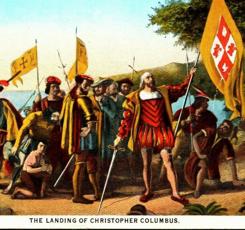 Sesqui Centennial Postcard 1926 Exposition The Landing Of Christopher Columbus