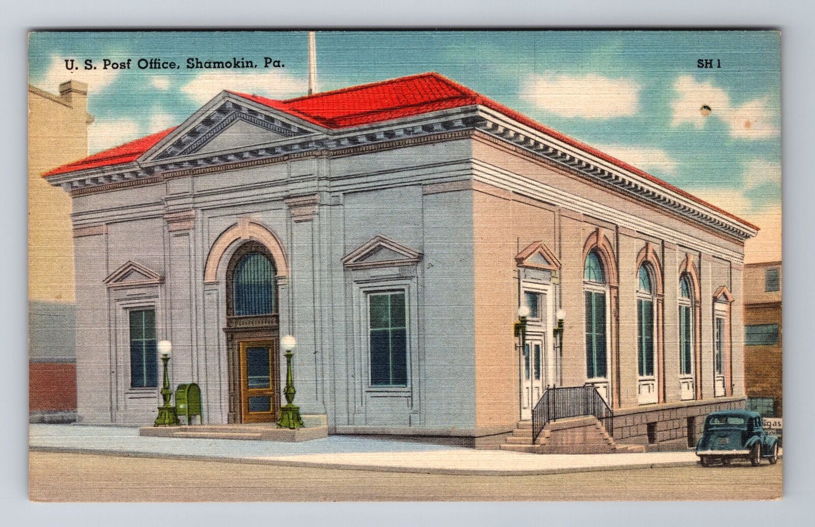 Shamokin PA-Pennsylvania, US Post Office, Antique, Vintage Postcard