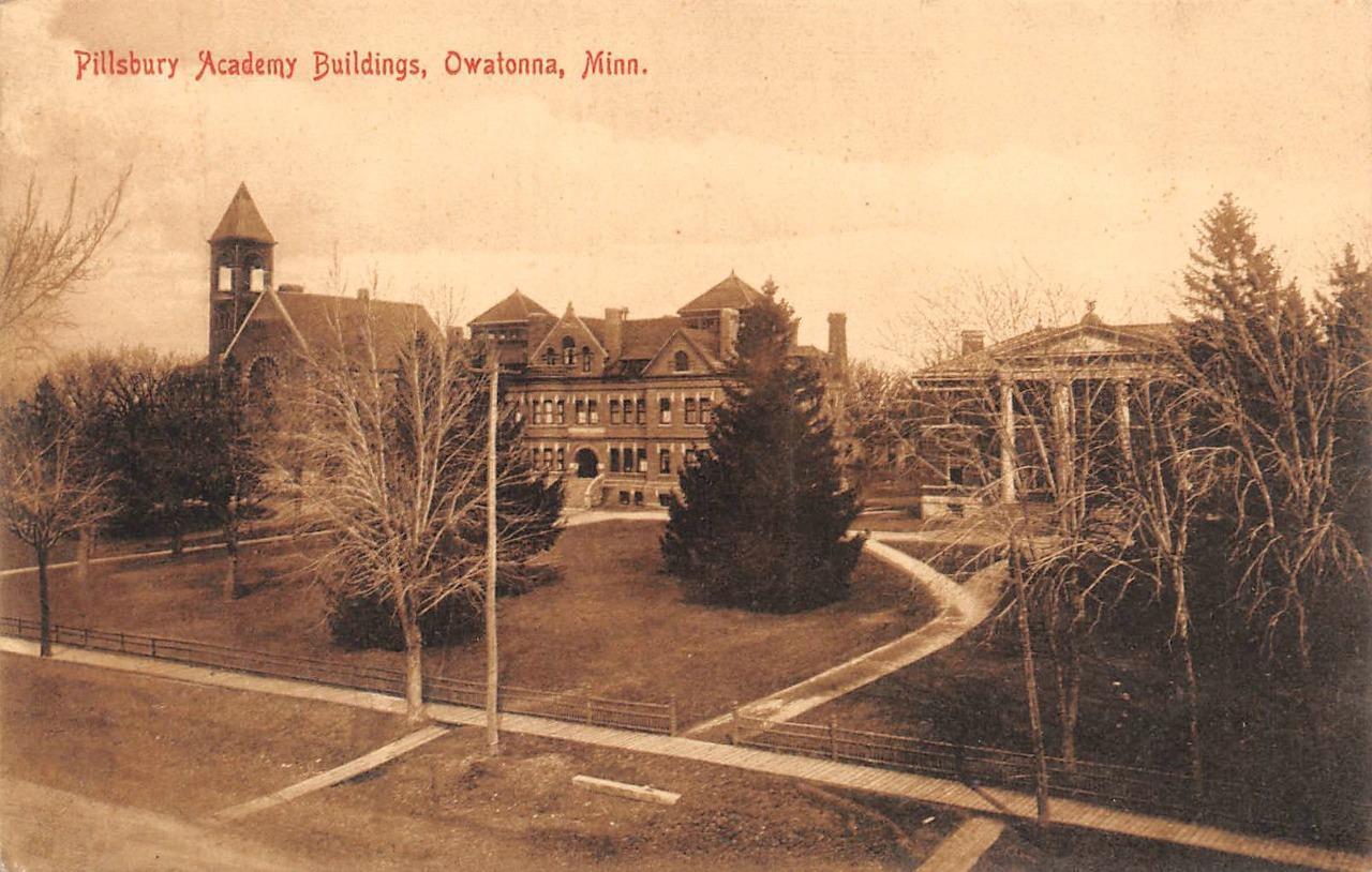 Owatonna, MN Minnesota  PILLSBURY ACADEMY Campus STEELE COUNTY ca1910's Postcard