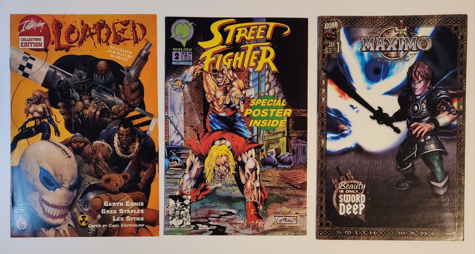 Video Game Comic Lot Loaded 0 \'95 Street Fighter #2 \'93 Maximo \'04 Complete