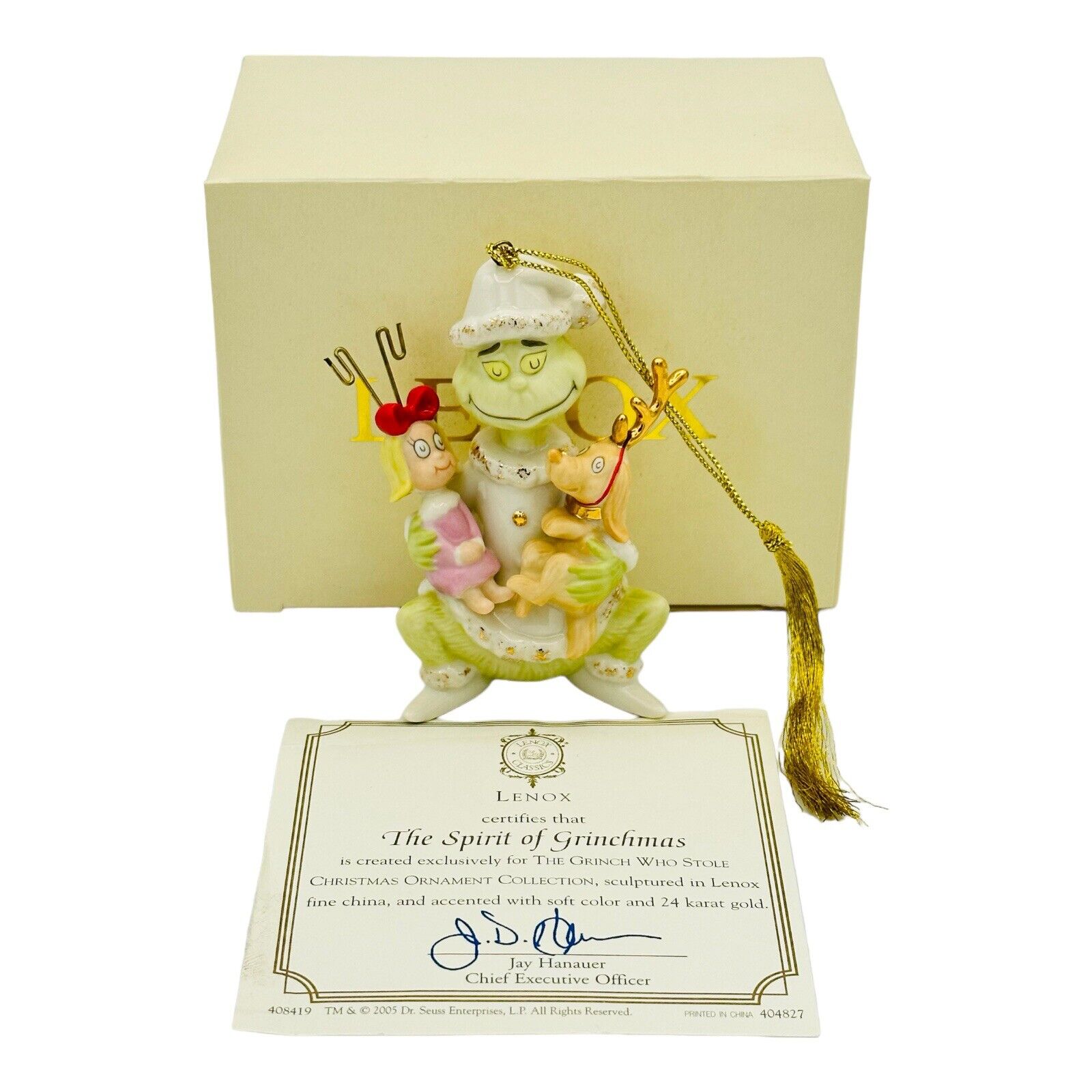 Lenox The Spirit Of Grinchmas Christmas Ornament With COA In Box NEW