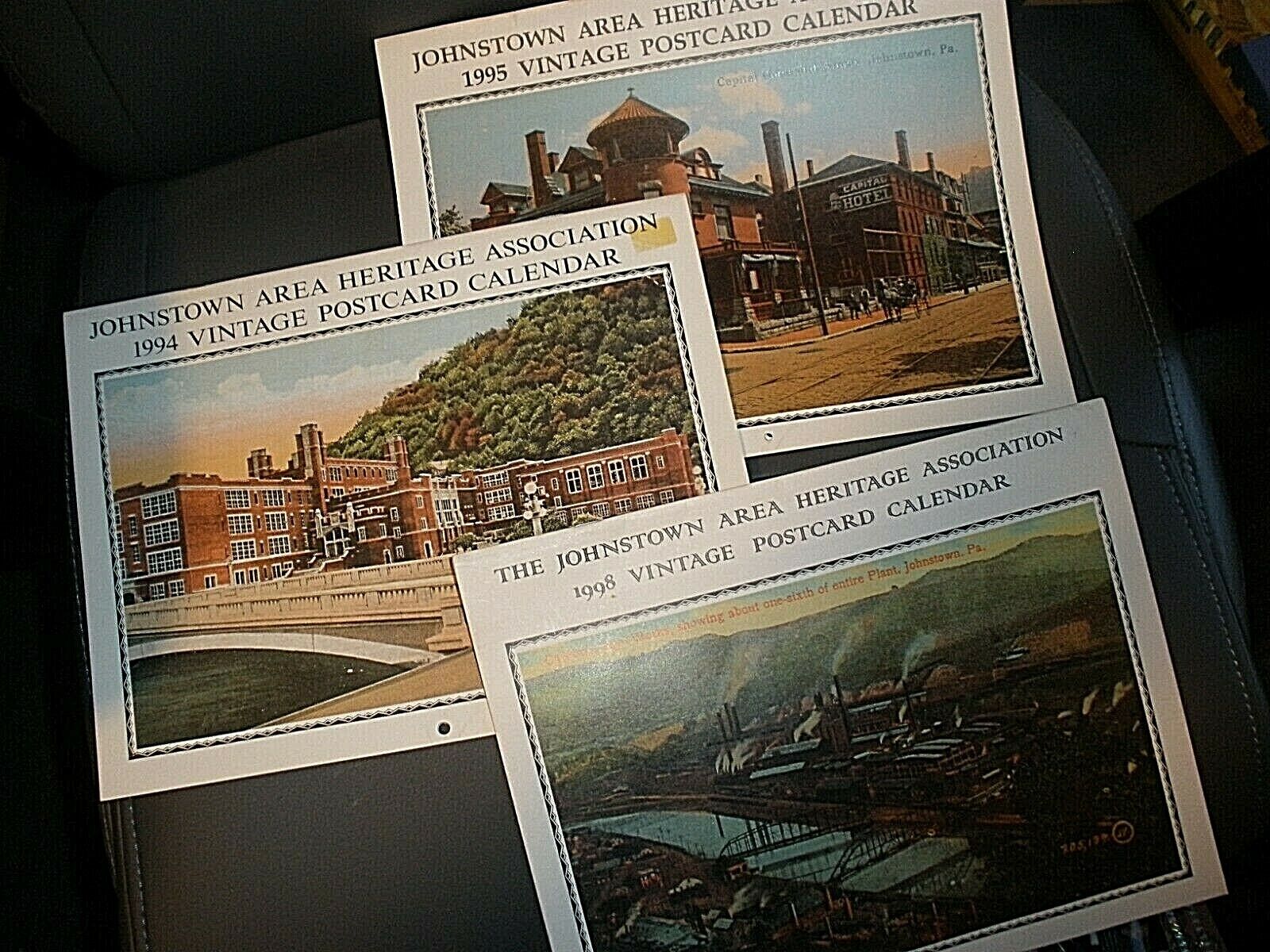 Lot of 3 Johnstown Area Vintage Postcard Calendars 1994, 1995, 1998