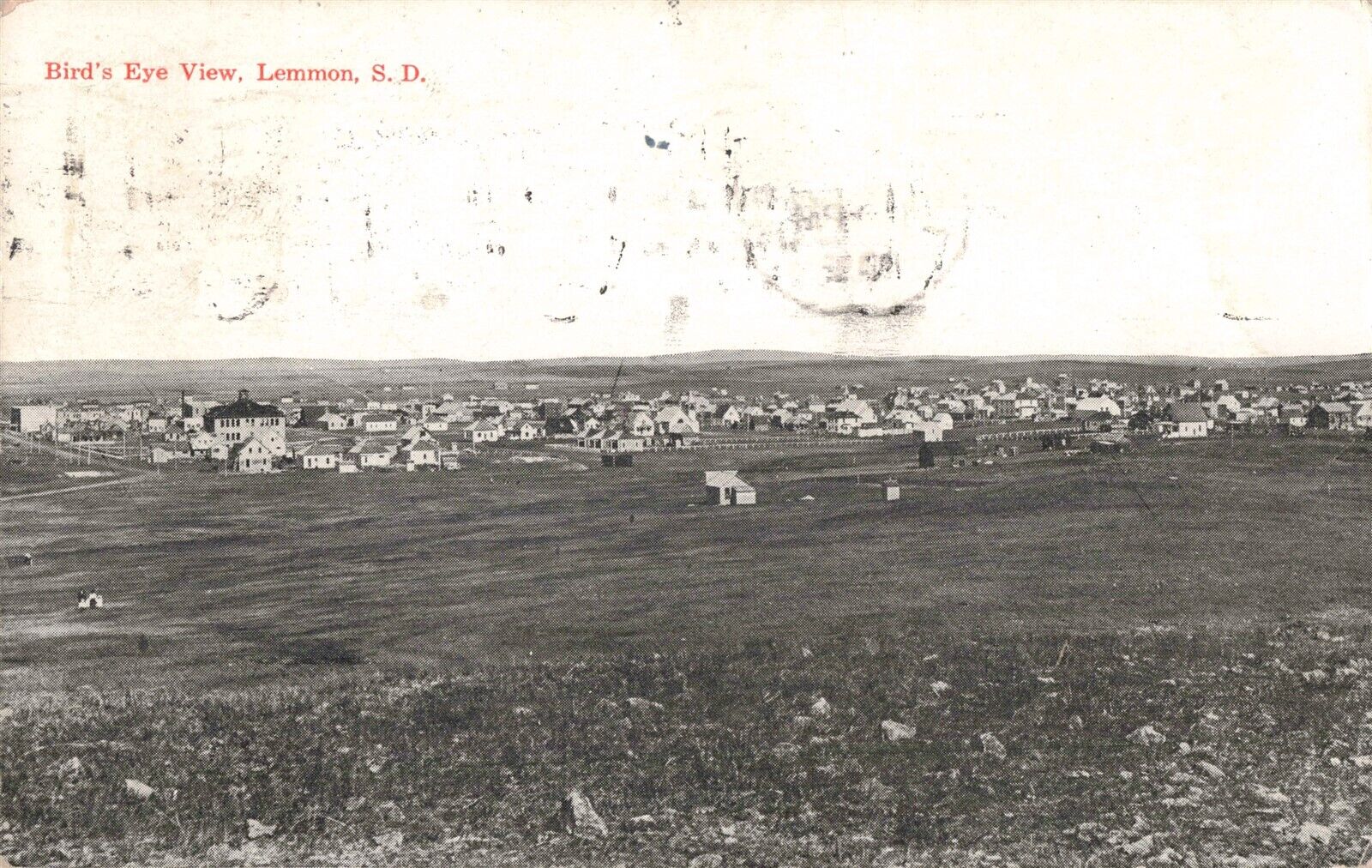 Bird\'s Eye View Lemmon SD c.1912 Postcard D34