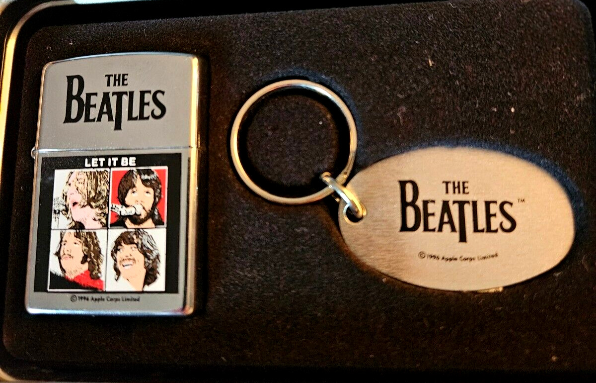 Vintage 1996 The Beatles Let It Be Zippo Lighter NEW In Tin with Keychain NIB