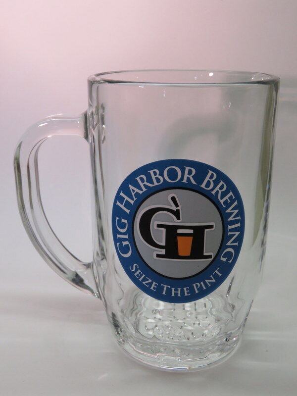 Big Beer 0.5 Liter Glass Mug ~ GIG HARBOR Brewing ~ WASHINGTON ~ Seize the Pint