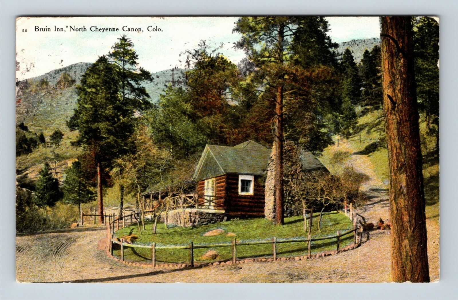 North Cheyenne Canon CO, Bruin Inn, Colorado c1909 Vintage Postcard