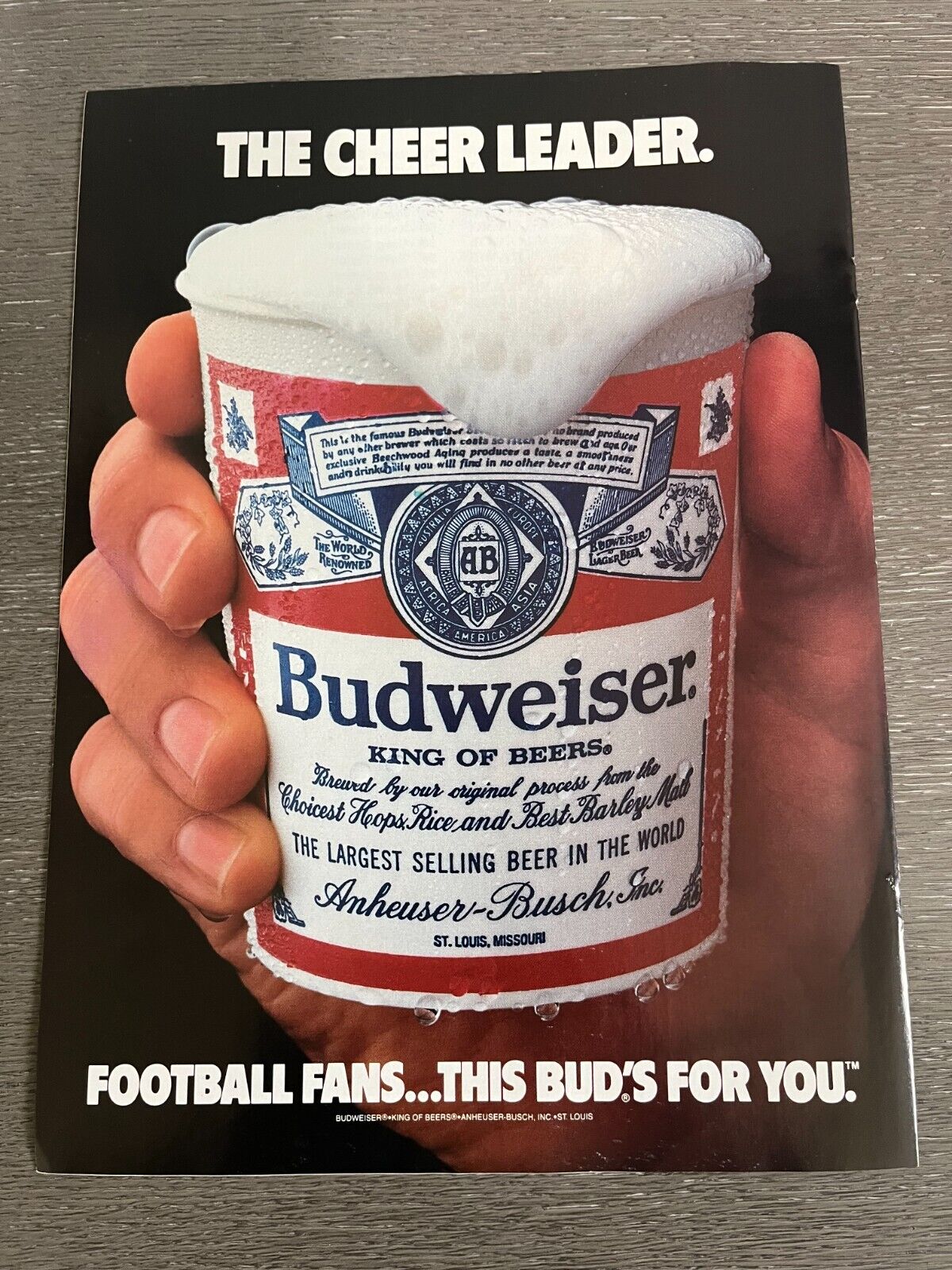 1986 Budweiser Football Coca Cola Roster Broncos Seahawks Magazine Print Ad