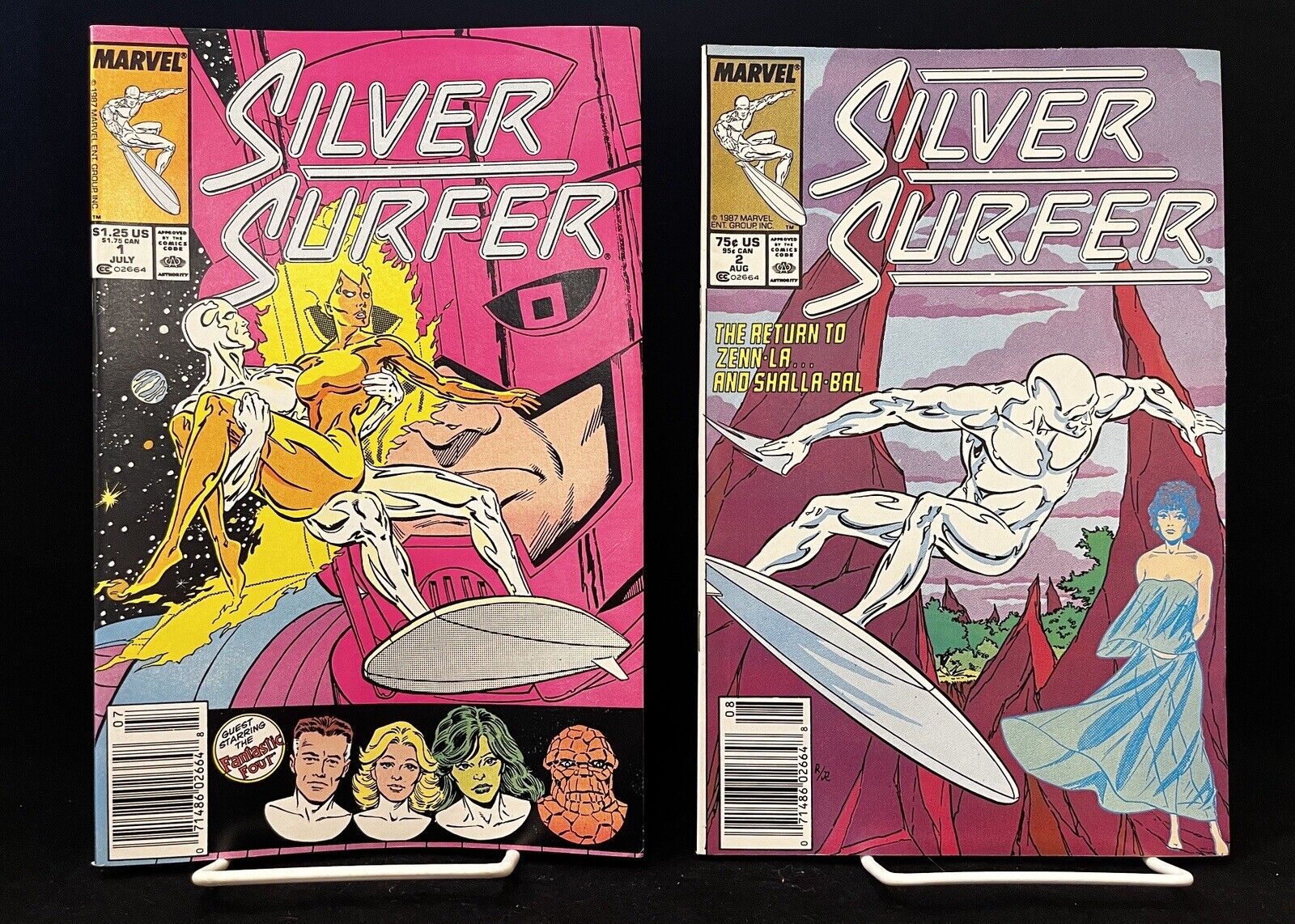 SET: 🌌 SILVER SURFER #1 & 2 (1987) ENGLEHART & ROGERS PREOWNED MARVEL COMICS