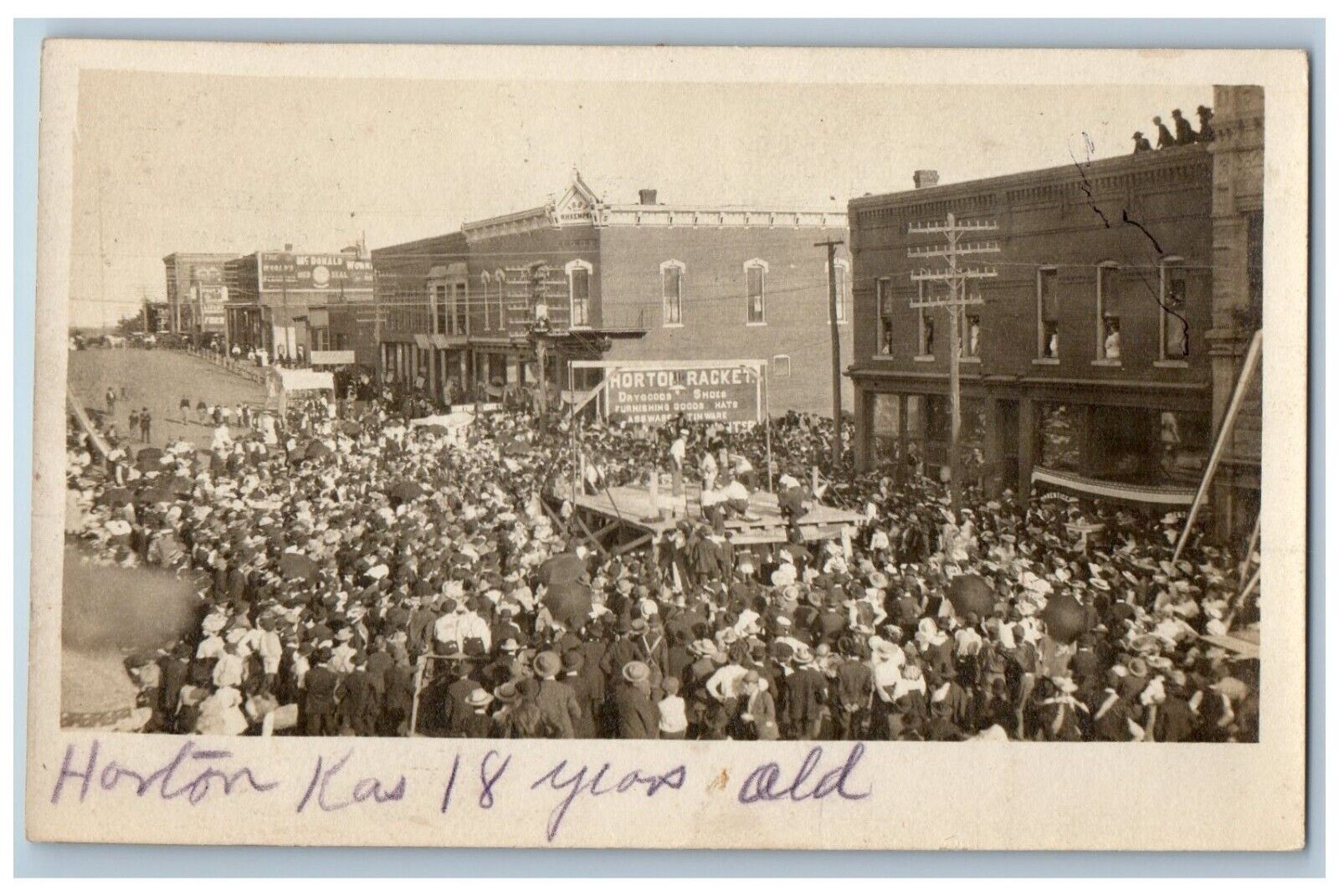 c1905 Fair Carnival Show Horton Racket Horton Kansas KS RPPC Photo Postcard