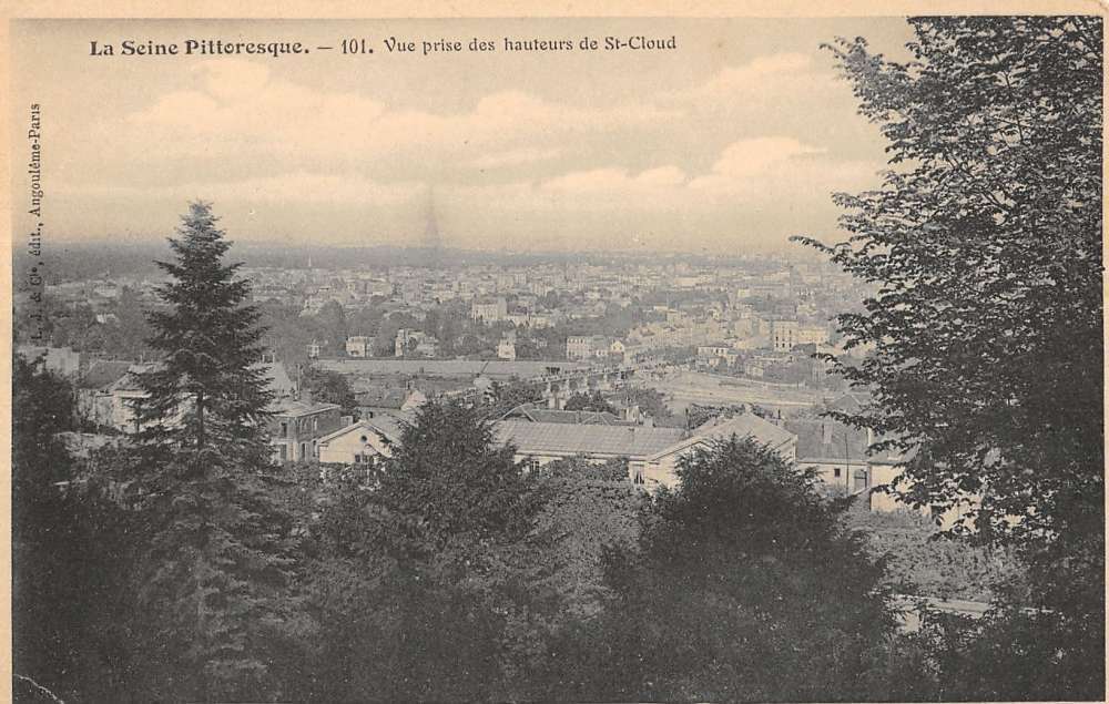 St Cloud France La Seine River Picturesque View Antique Postcard K18999