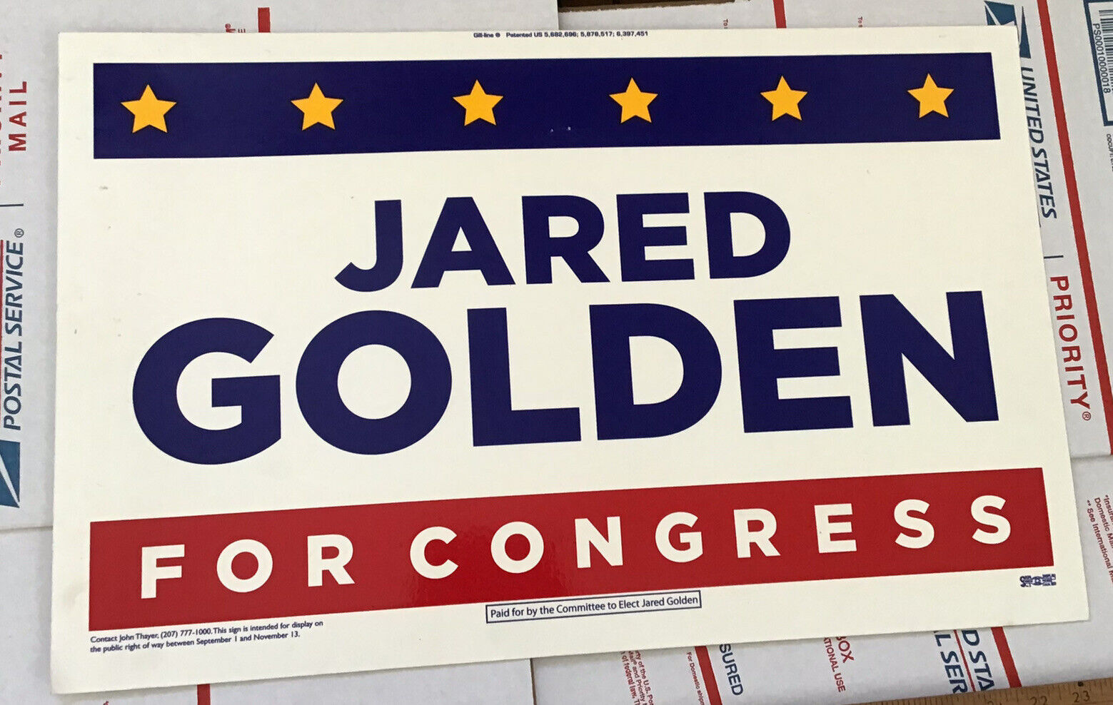 2020 Jared Golden MAINE For Congress Election Campaign Poster Original 14” x 23”