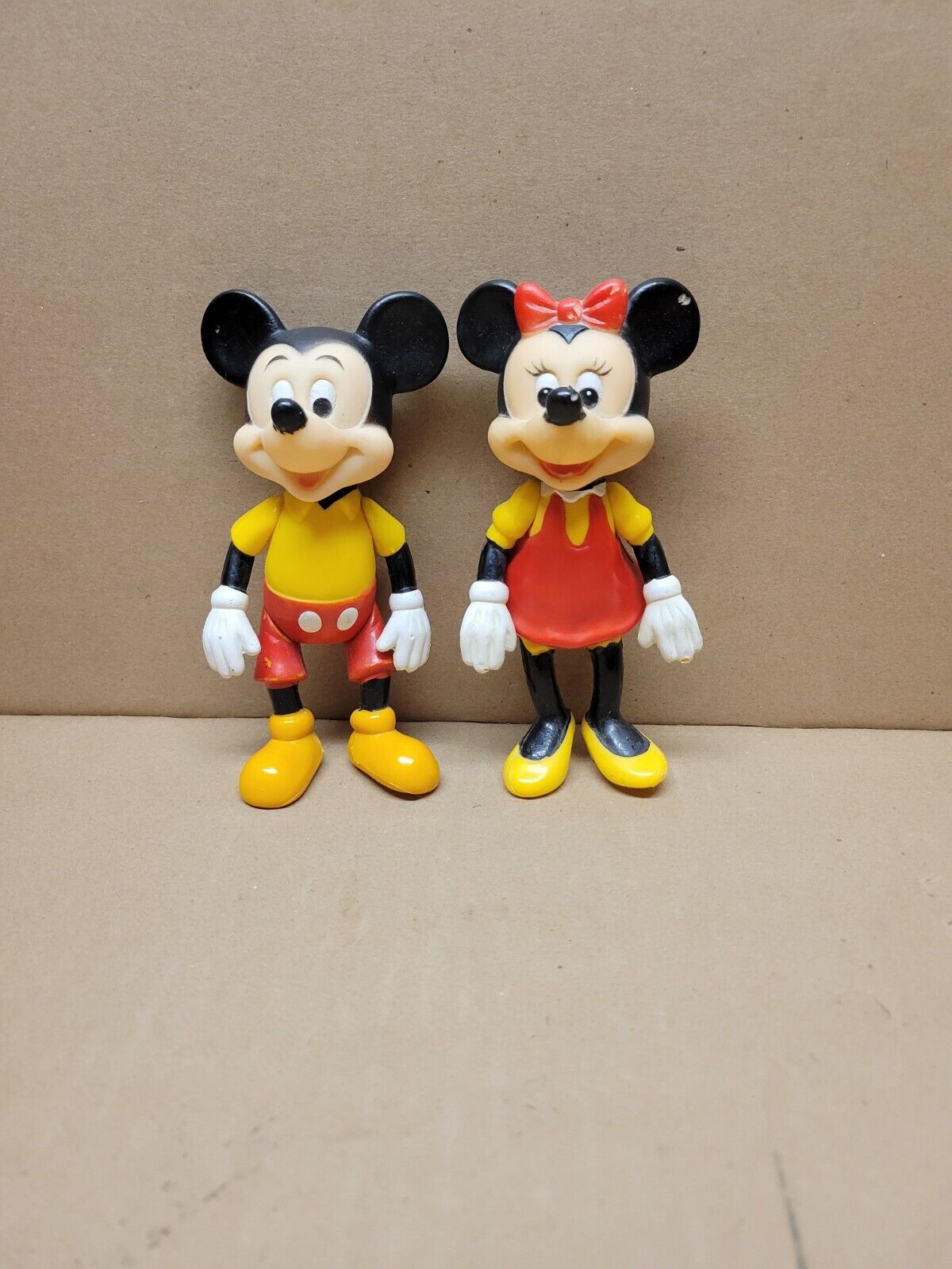 Walt Disney Productions Mickey Mouse Minnie Mouse Vinyl Soft Plastic Articulated