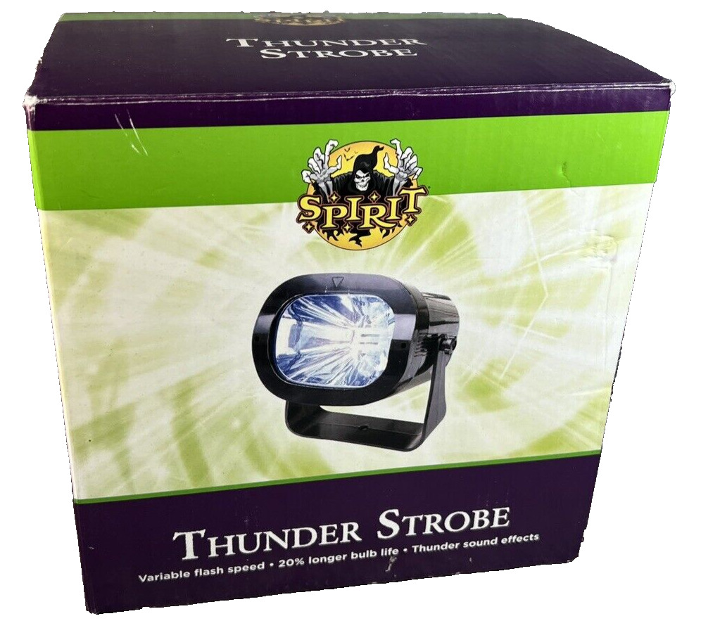 Thunder Lightning Strobe Light Halloween Sound Machine with Bracket, Tested