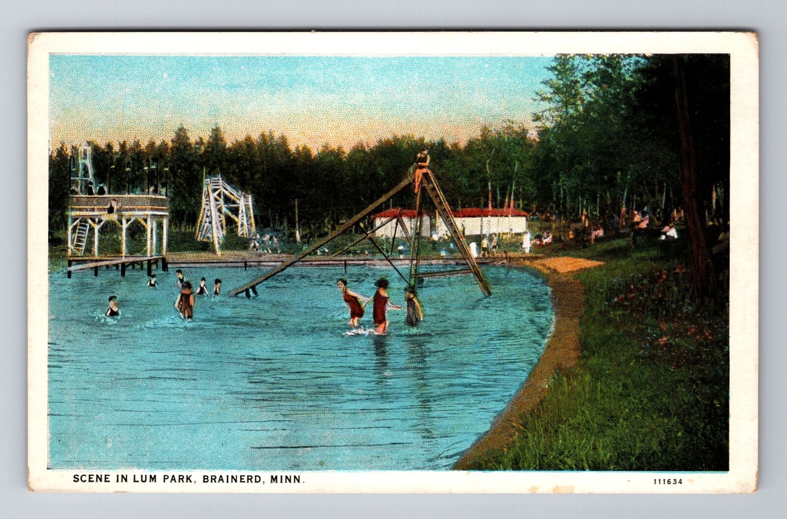 Brainerd MN-Minnesota, Scene In Lum Park, Antique, Vintage Postcard