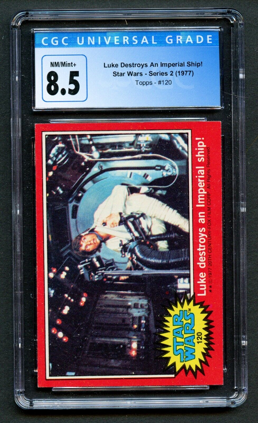 Luke Destroys An Imperial Ship #120 Star Wars Red Series 2 Topps 1977 CGC 8.5