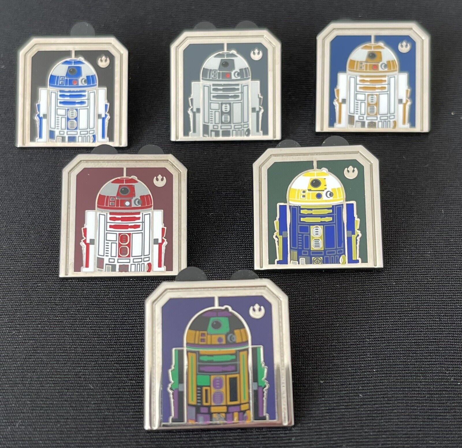 ✨2024 NEW WDW Hidden Disney  Pin Complete Set of 6 Star Wars Droids W/Chaser Pin