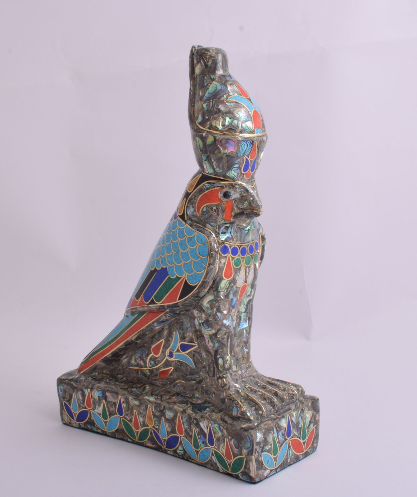 Egyptian Horus Statue-covered with Mother of Pearl-Decorative-Revival/ 11.4\