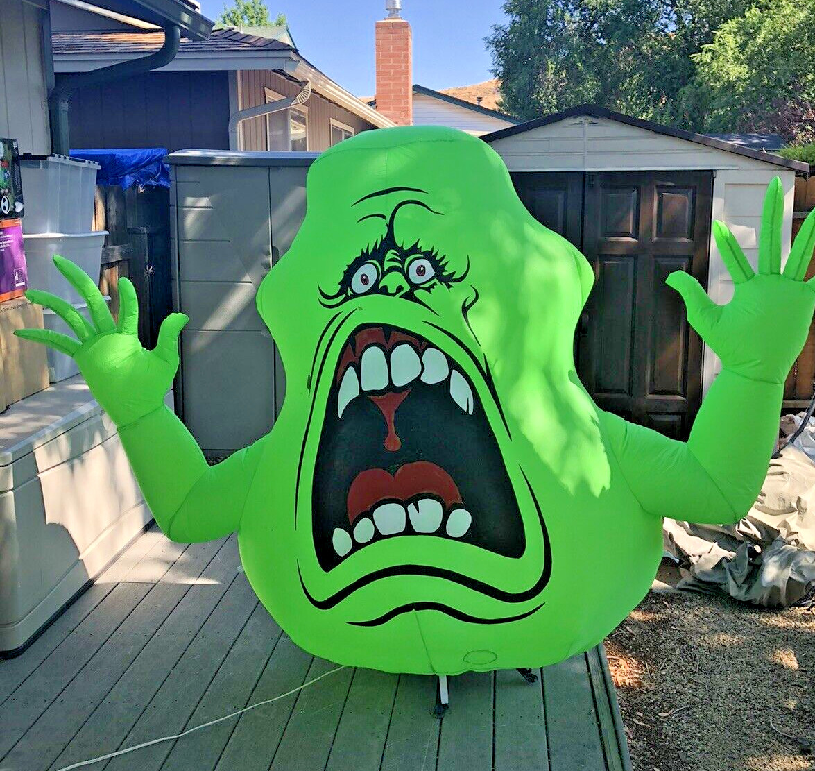 5\' Slimer Ghostbusters  Halloween- inflatable - Prototype -Fire & Ice  Very Rare