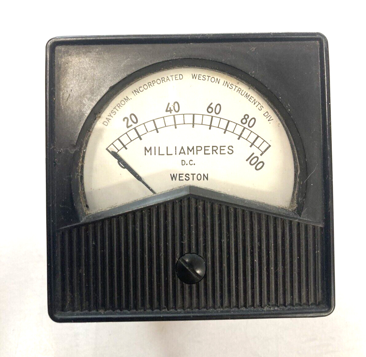 Weston Model 201  Square  Panel Meter Vintage Milliamperes D.C. 0-100