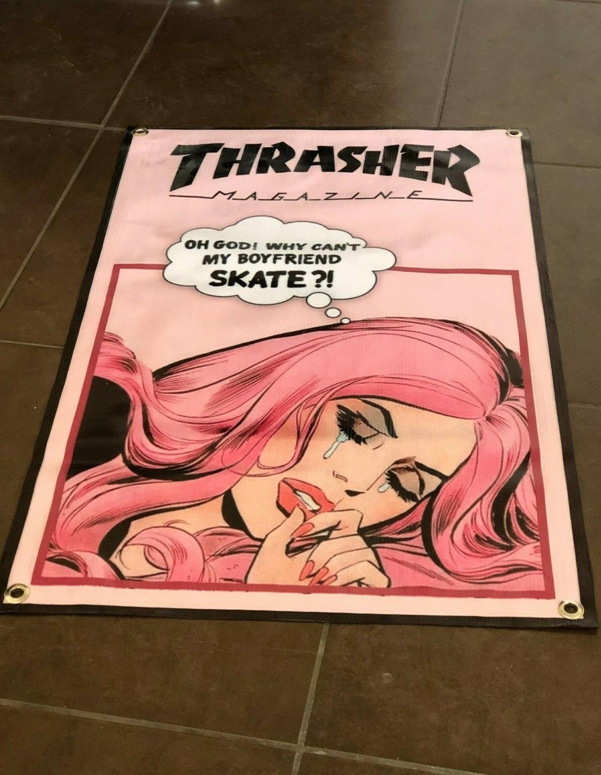 Thrasher Magazine Girl Skateboard surf cap top banner poster 