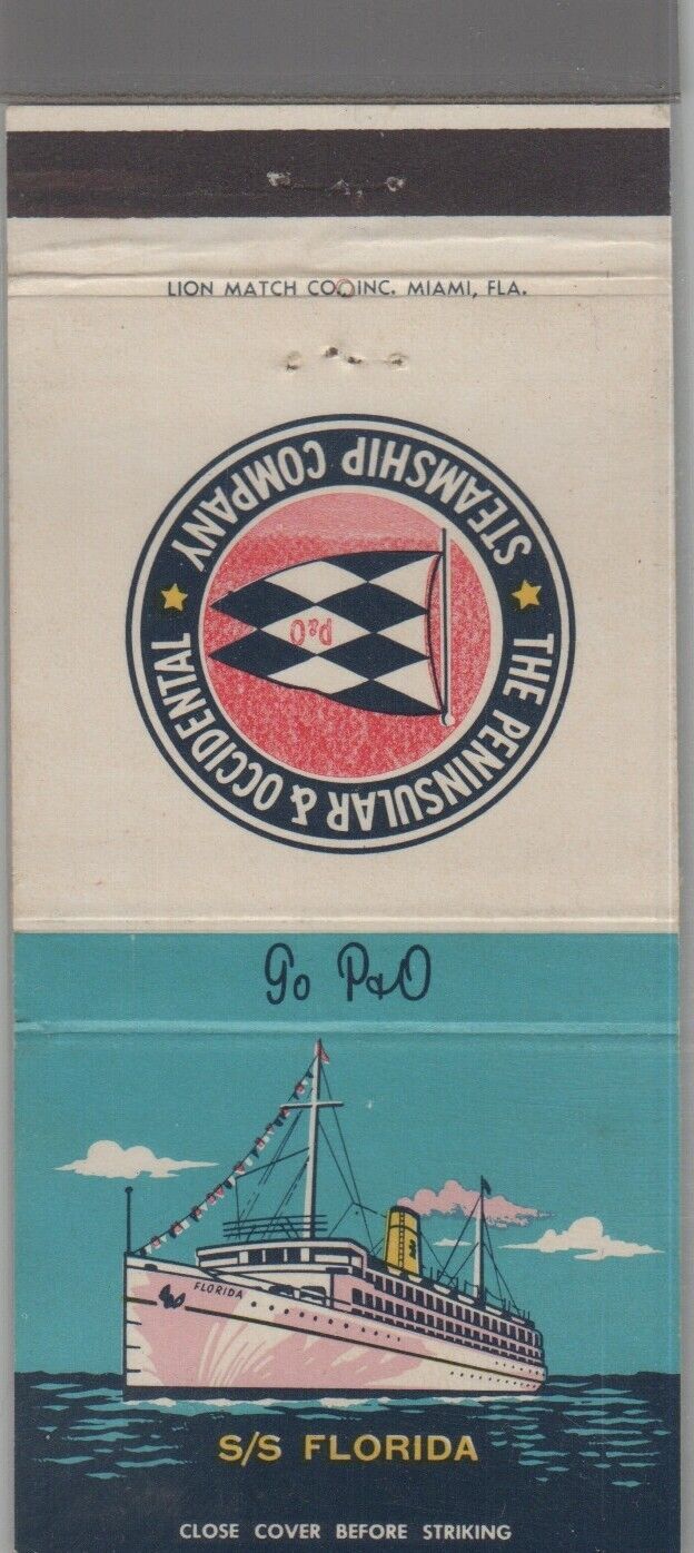 Matchbook Cover - Ship Line The Peninsular & Occidental Steamship Company