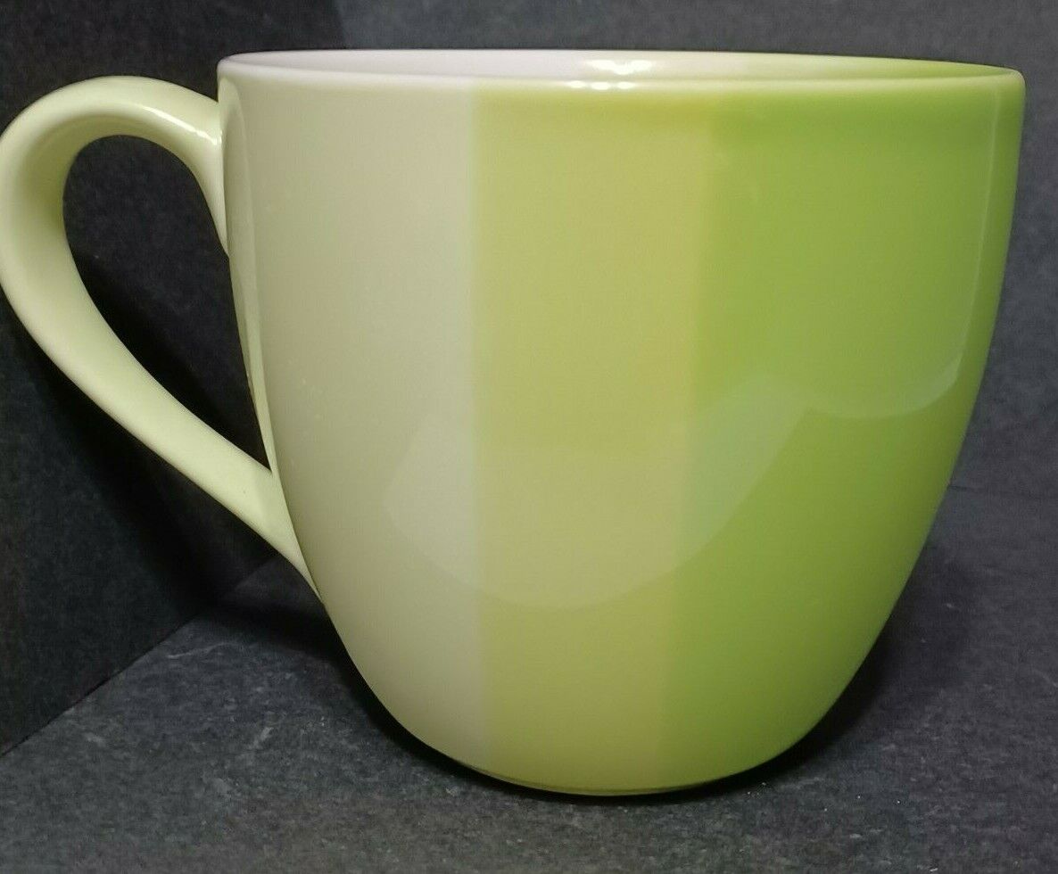 Starbucks Lime Green Striped Tonal Cup Mug 12oz - 2005 
