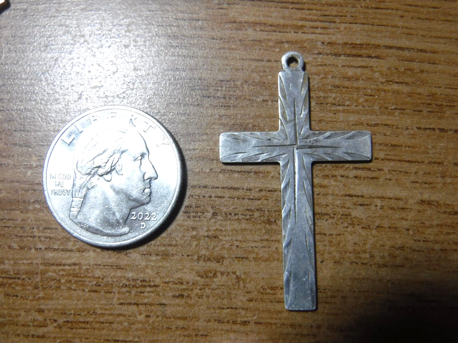 Christian Cross Pendant, Vintage Sterling Silver