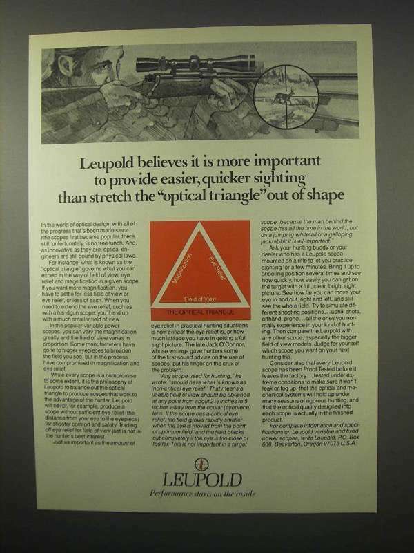 1980 Leupold Scopes Ad - Provide Quicker Sighting