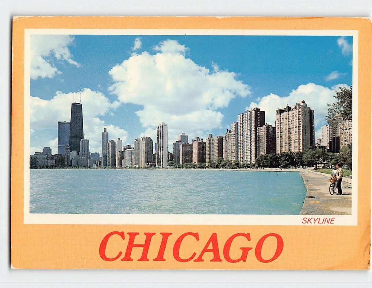 Postcard Skyline Chicago Illinois USA North America