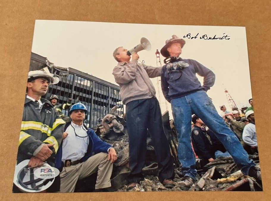 BOB BECKWITH SIGNED 8X10 PHOTO 911 FIREMAN PSA/DNA CERTIFIED  AUTOGRAPHED #2