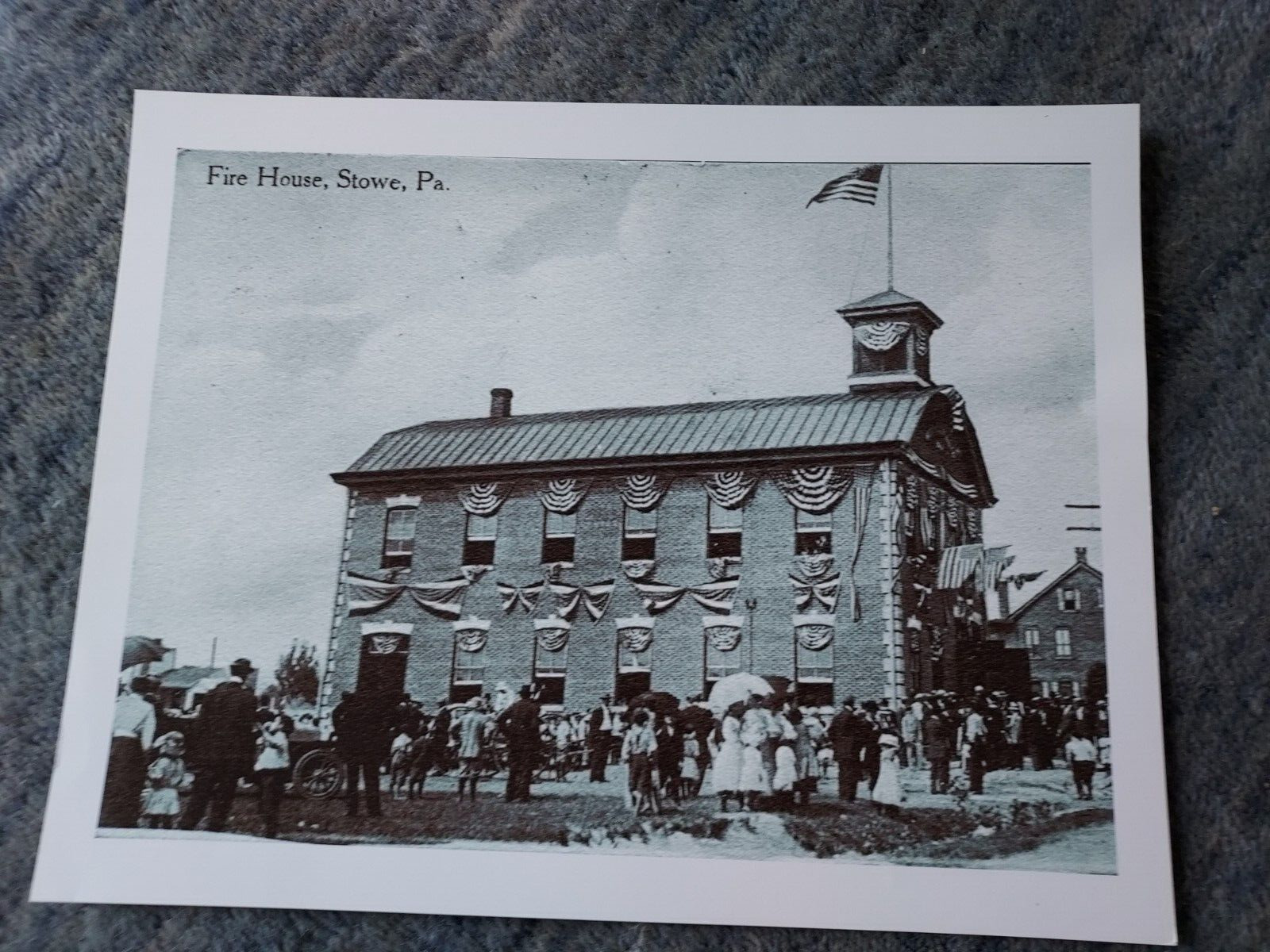 Enlarged  Repro Vintage Postcard Photo 'FIRE HOUSE, STOWE, Pa.'