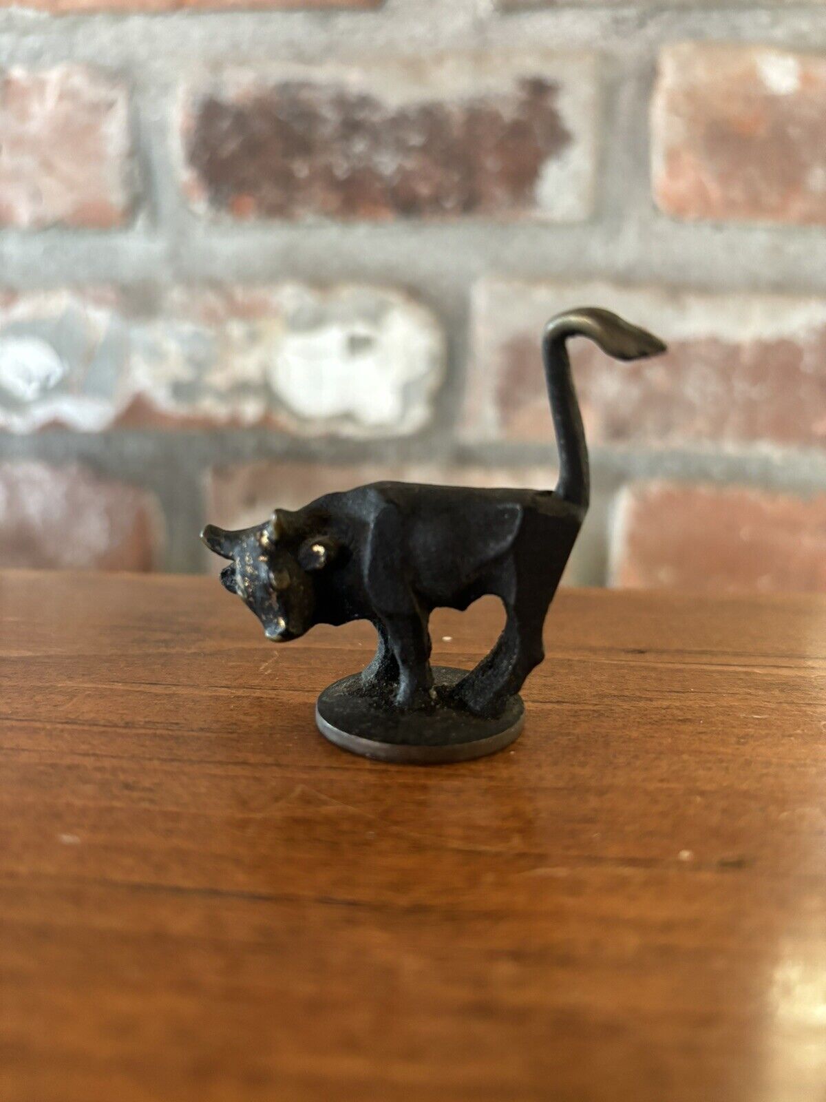miniature metal bull figurine