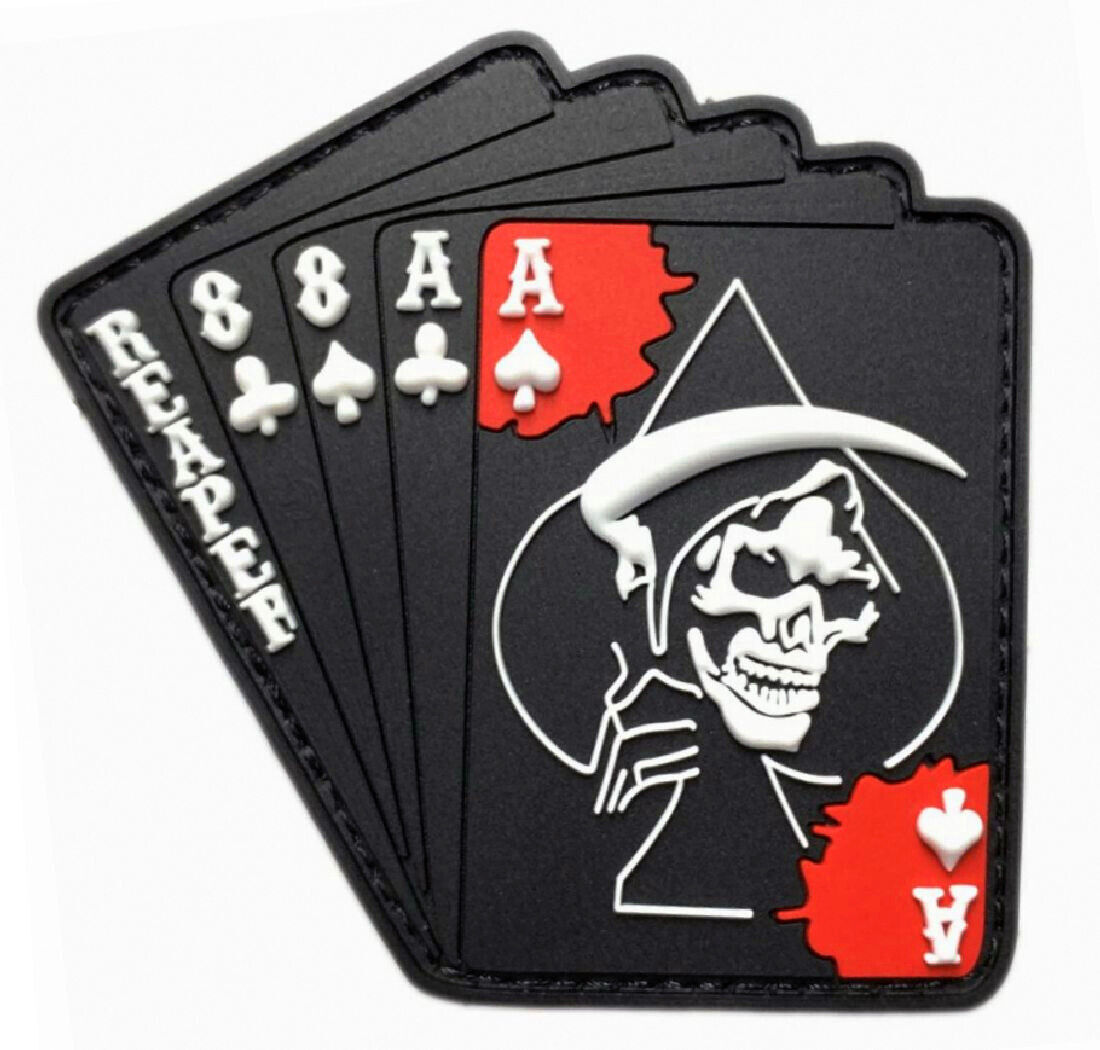 Reaper Aces Spades Dead Card Patch [Hook Fastener -PVC Rubber -RC8]