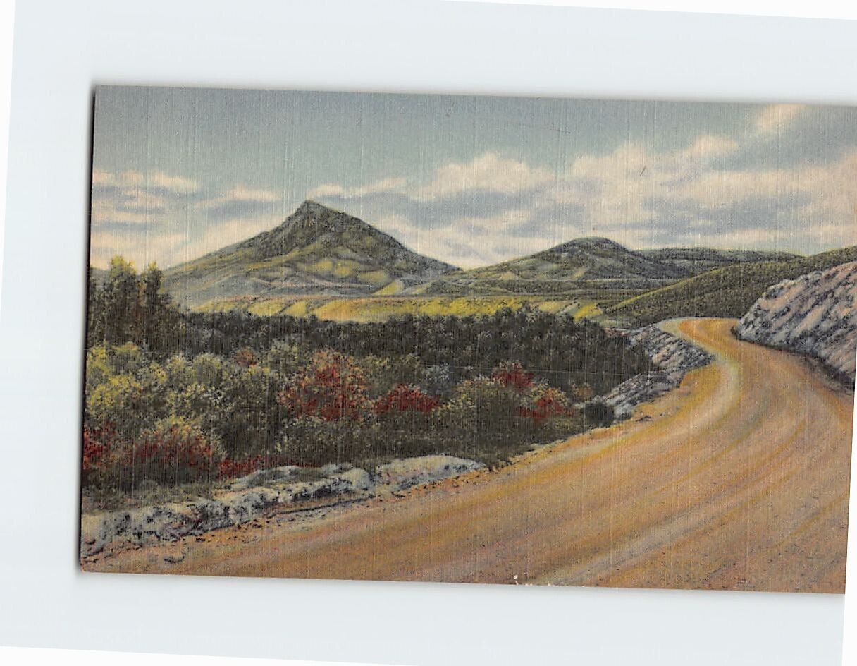 Postcard Whiteley Peak and Highway North Western Colorado USA