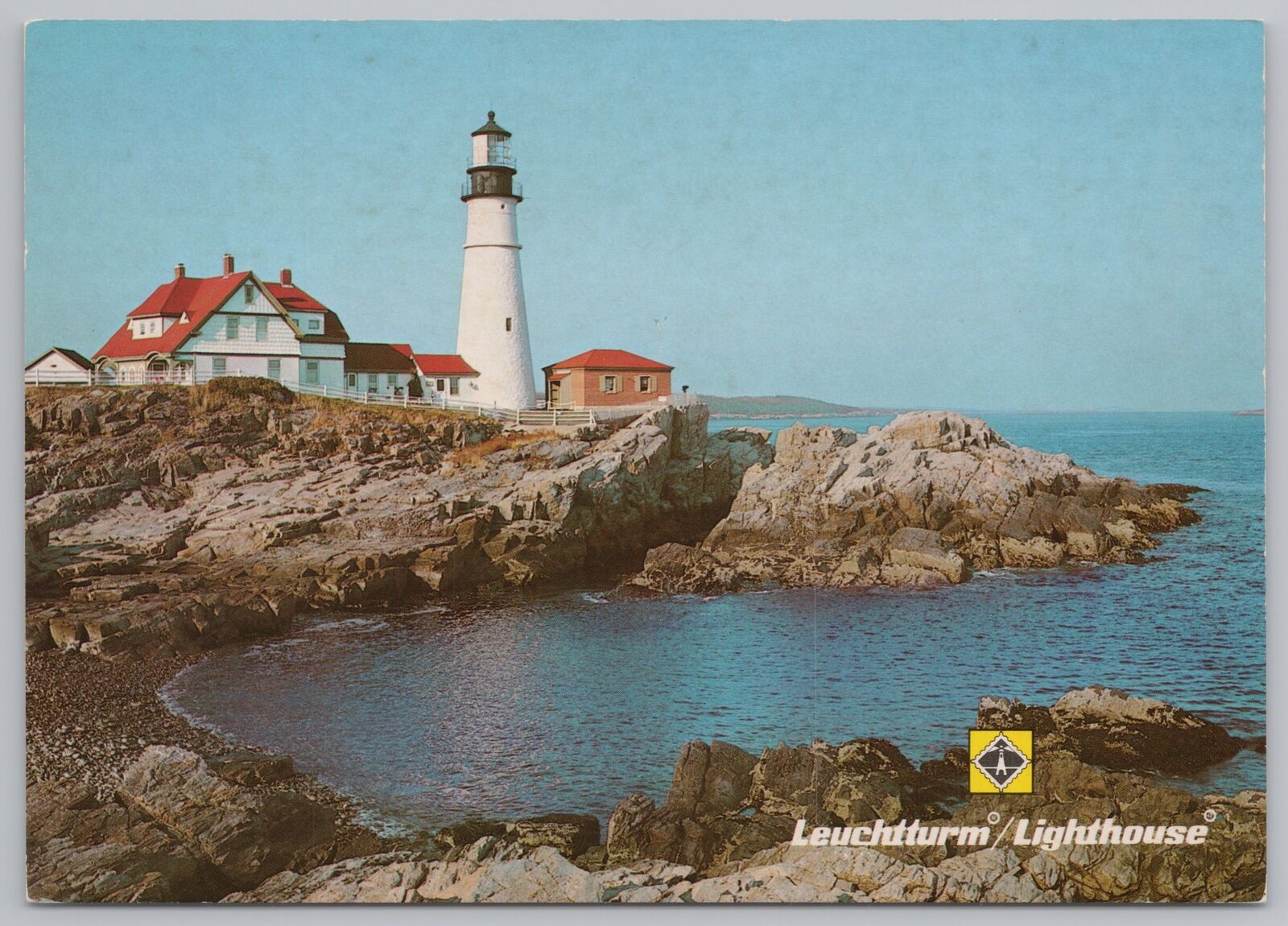 Lighthouse~Leuchtturm Portland Head~Coast & Shore~Maine~Continental Postcard