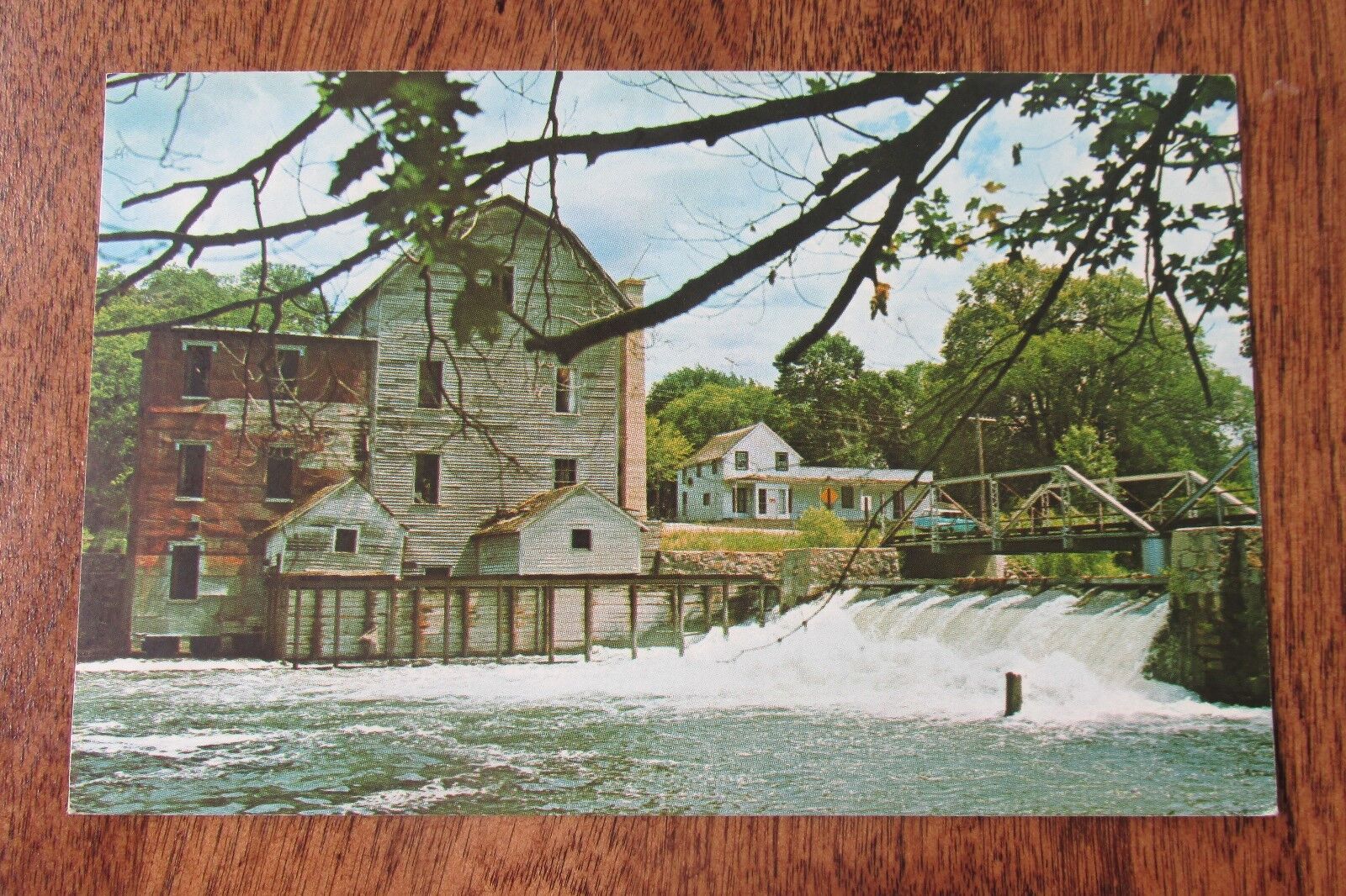 a296 vintage postcard Phelps mill Otter tail river Fergus falls Minnesota MN