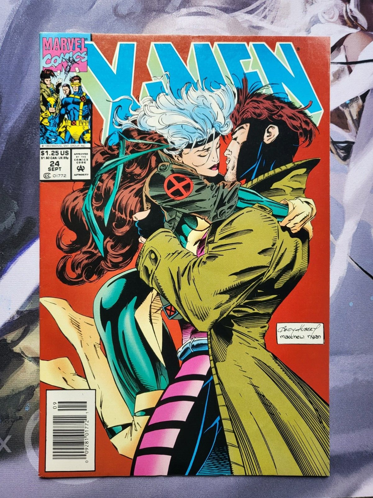 X-Men #24 (1993),  Iconic Rogue and Gambit Kissing Cover NM
